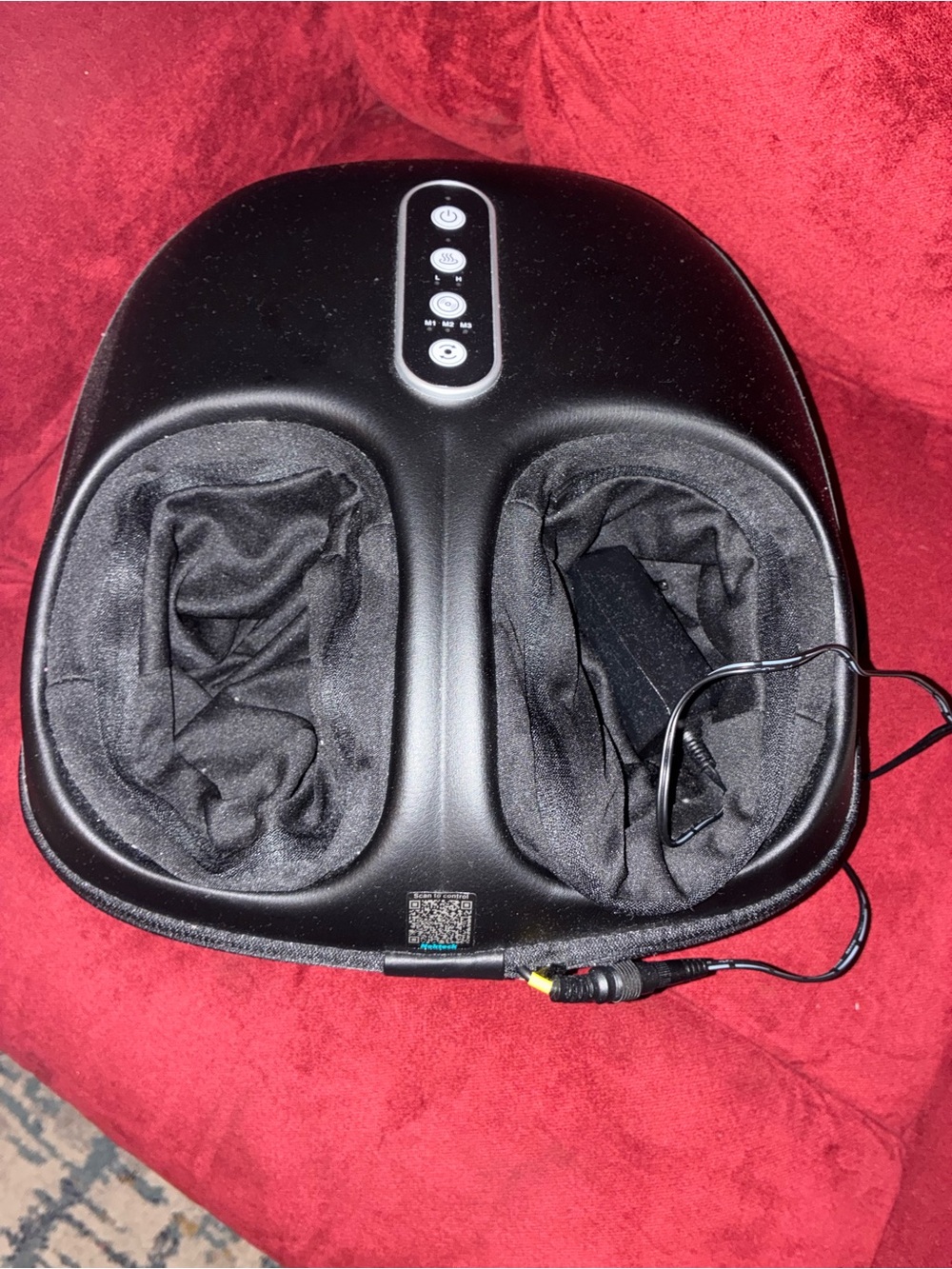 Black Electric Foot Massager with Control Panel